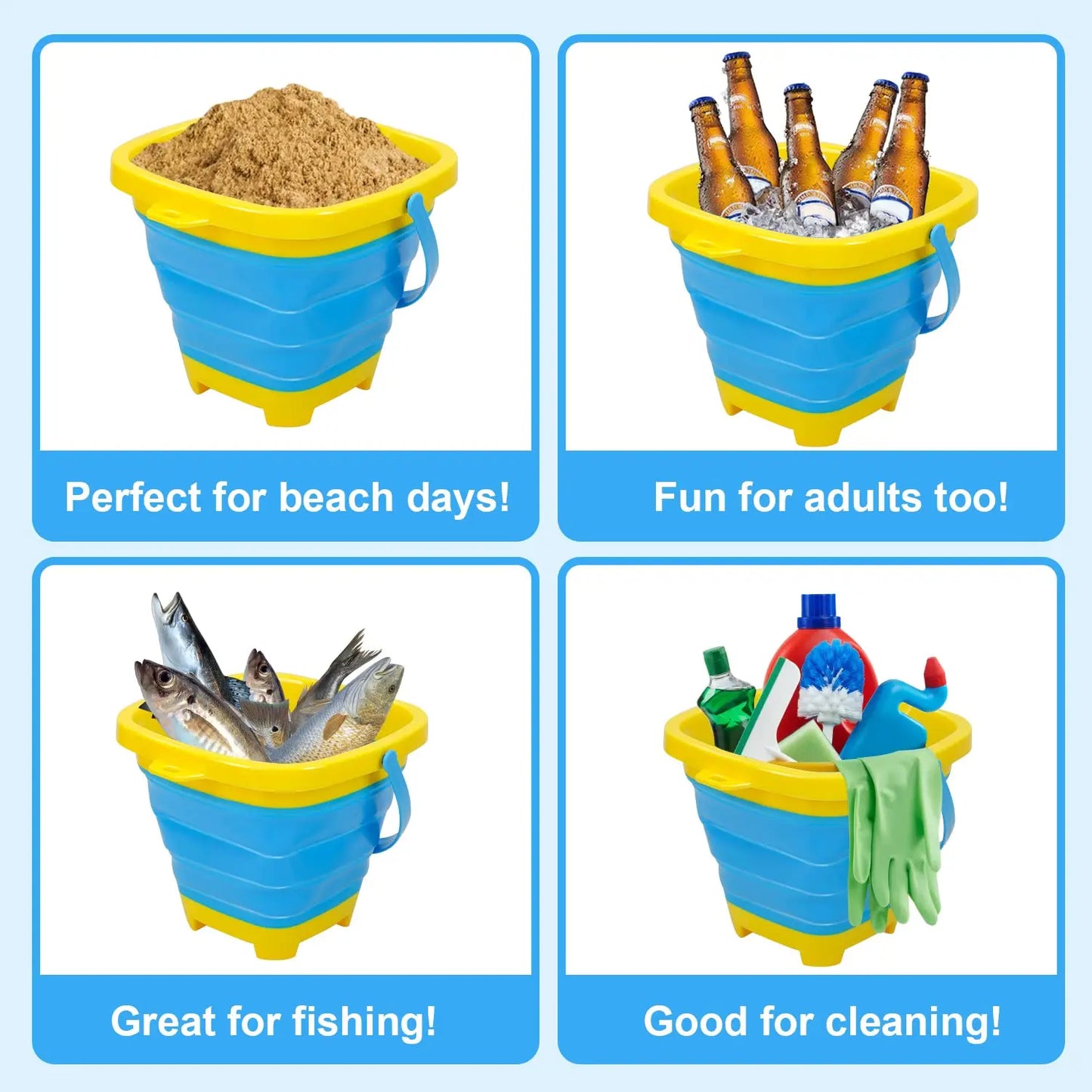 Foldable Bucket™ - Vouwbaar Vakantieplezier - Opvouwbare emmer-Toyfetti
