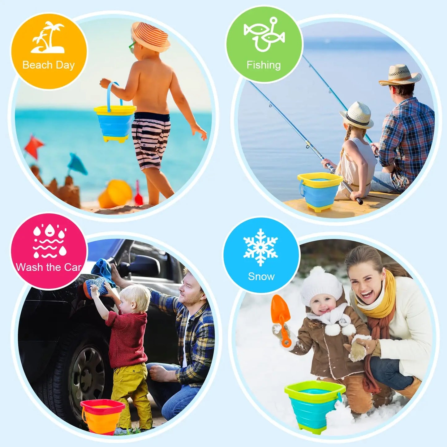 Foldable Bucket™ - Vouwbaar Vakantieplezier - Opvouwbare emmer-Toyfetti