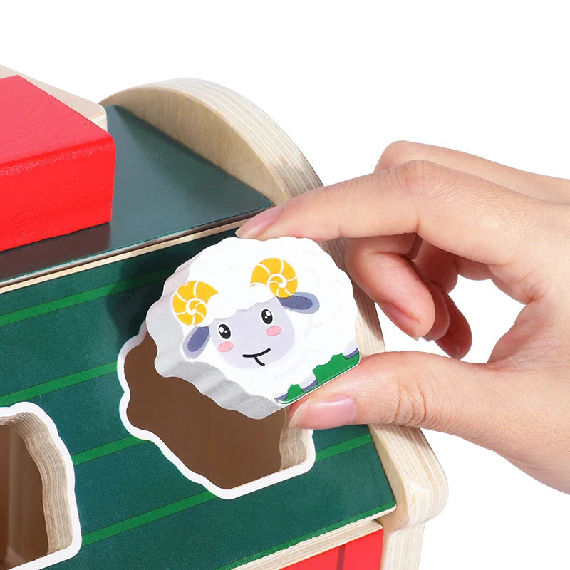 Farm Sort™ – Kleur & Vormplezier – Houten Boerderij Sorteerspel-Toyfetti