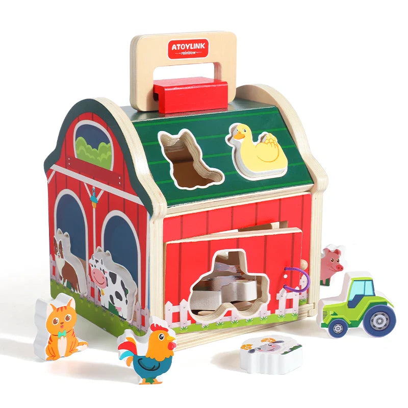 Farm Sort™ – Kleur & Vormplezier – Houten Boerderij Sorteerspel-Toyfetti