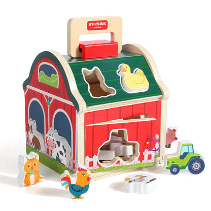 Farm Sort™ – Kleur & Vormplezier – Houten Boerderij Sorteerspel-Toyfetti