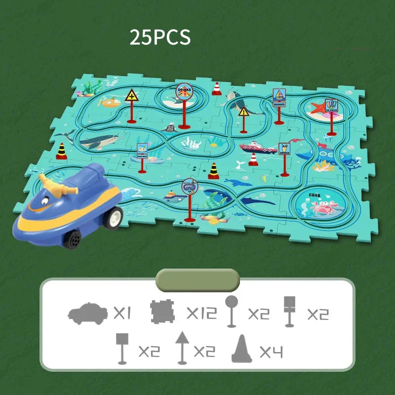 Build-Your-Own Car Puzzle Track – Electric Vehicle Puzzle Adventure