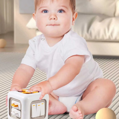 Toddler Press and Activity Cube – Montessori Sensory Toy for On-the-Go Play