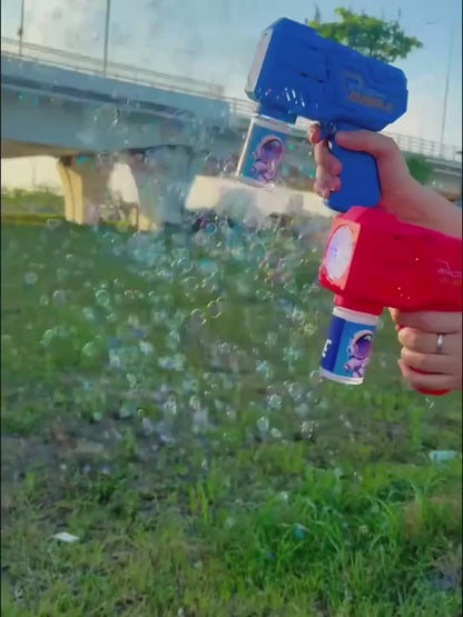 Space-Themed Automatic Bubble Machine with LED Lights
