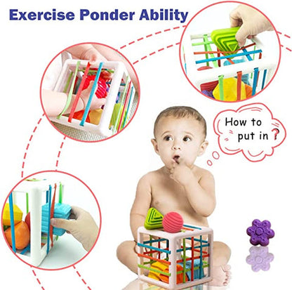 Montessori Sensory Sorting Cube – Textured Fun for Tactile Learning