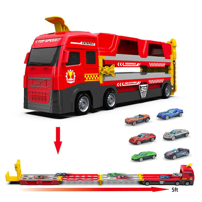 Mega Truck Gift Set – 2-in-1 Transforming Carrier + 8 FREE Cars!