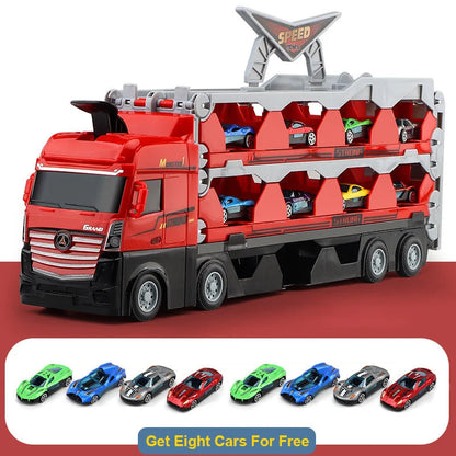 Mega Truck Gift Set – 2-in-1 Transforming Carrier + 8 FREE Cars!