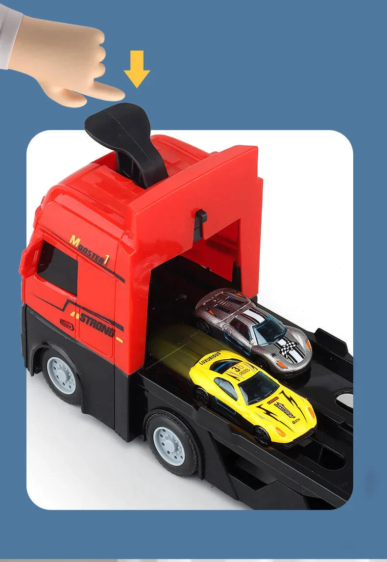 Mega Truck Gift Set – 2-in-1 Transforming Carrier + 8 FREE Cars!